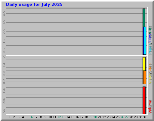Daily usage for July 2025 Daily usage for July 2025